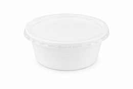 Műanyag gulyás tányér, tetőzhető, 500 ml, 50 db, fehér